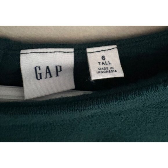 GAP Textured Fit & Flare Green Flutter Dress Career Holiday Party Size 6 TALL - Picture 6 of 13